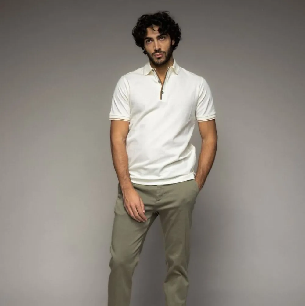 Mos Mosh Gallery Overdele>Harvey Polo SS Tee Off White