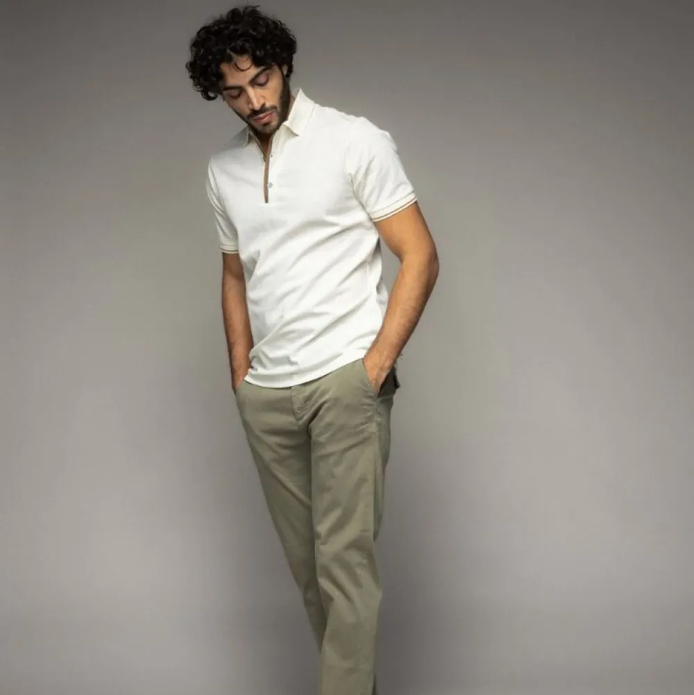 Mos Mosh Gallery Overdele>Harvey Polo SS Tee Off White