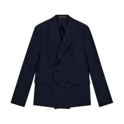 Mos Mosh Gallery Overdele>Lui Dynamic Luxe Double-Breasted Blazer Navy