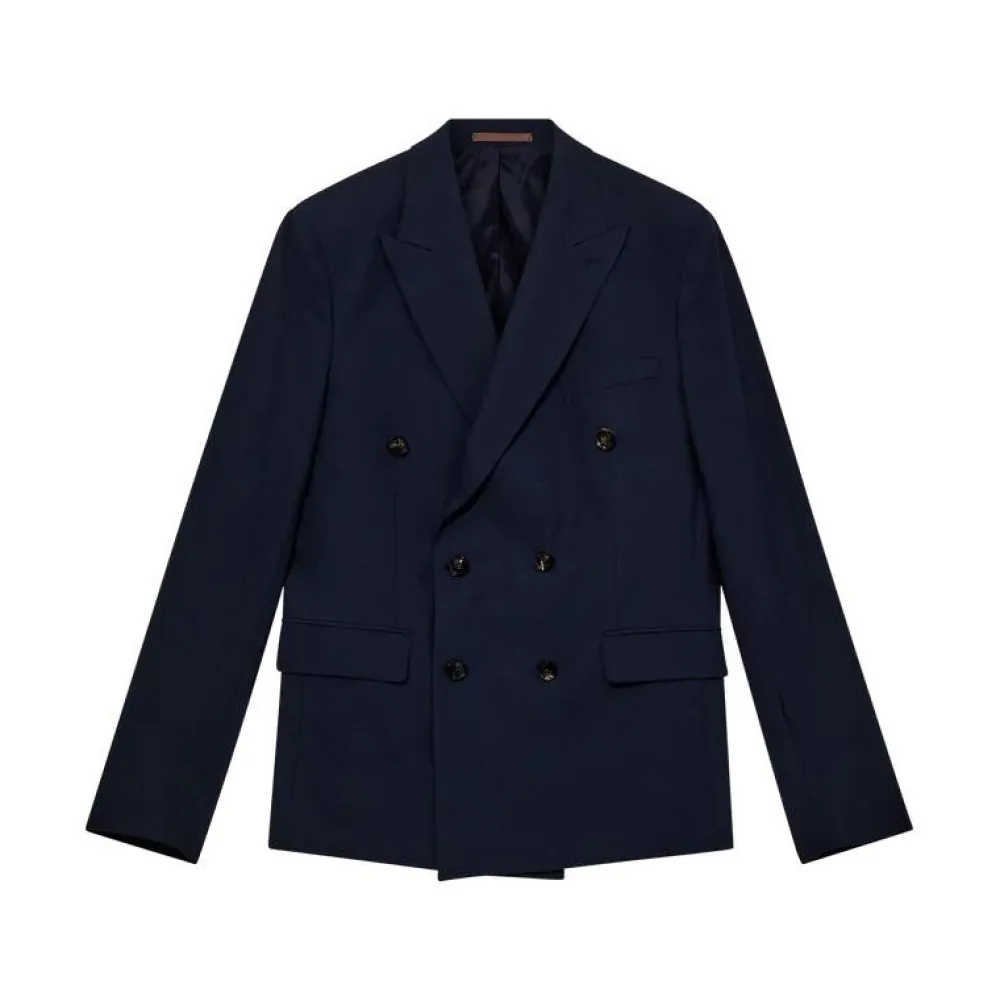 Mos Mosh Gallery Overdele>Lui Dynamic Luxe Double-Breasted Blazer Navy