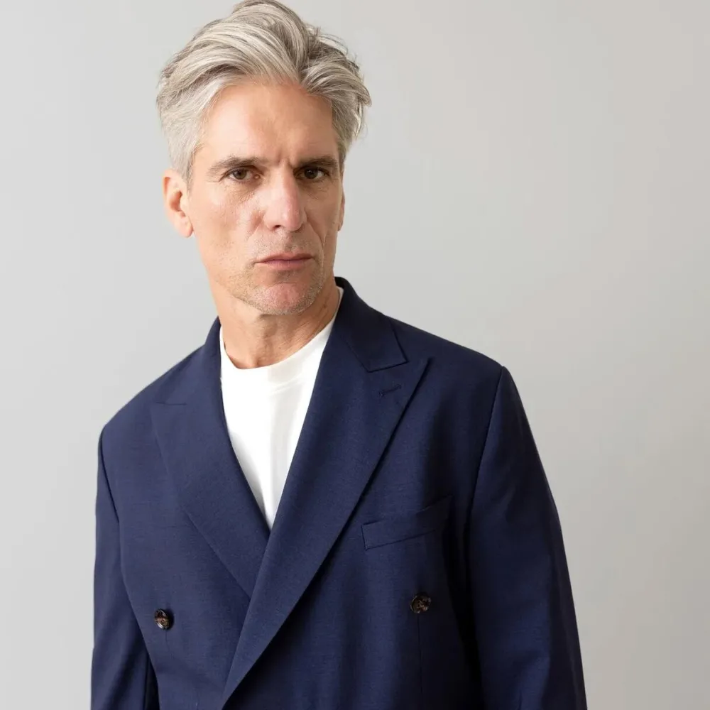Mos Mosh Gallery Overdele>Lui Dynamic Luxe Double-Breasted Blazer Navy