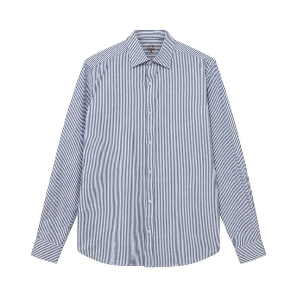 Overdele>Mos Mosh Gallery Marco Oxford Stripe Shirt Light Blue