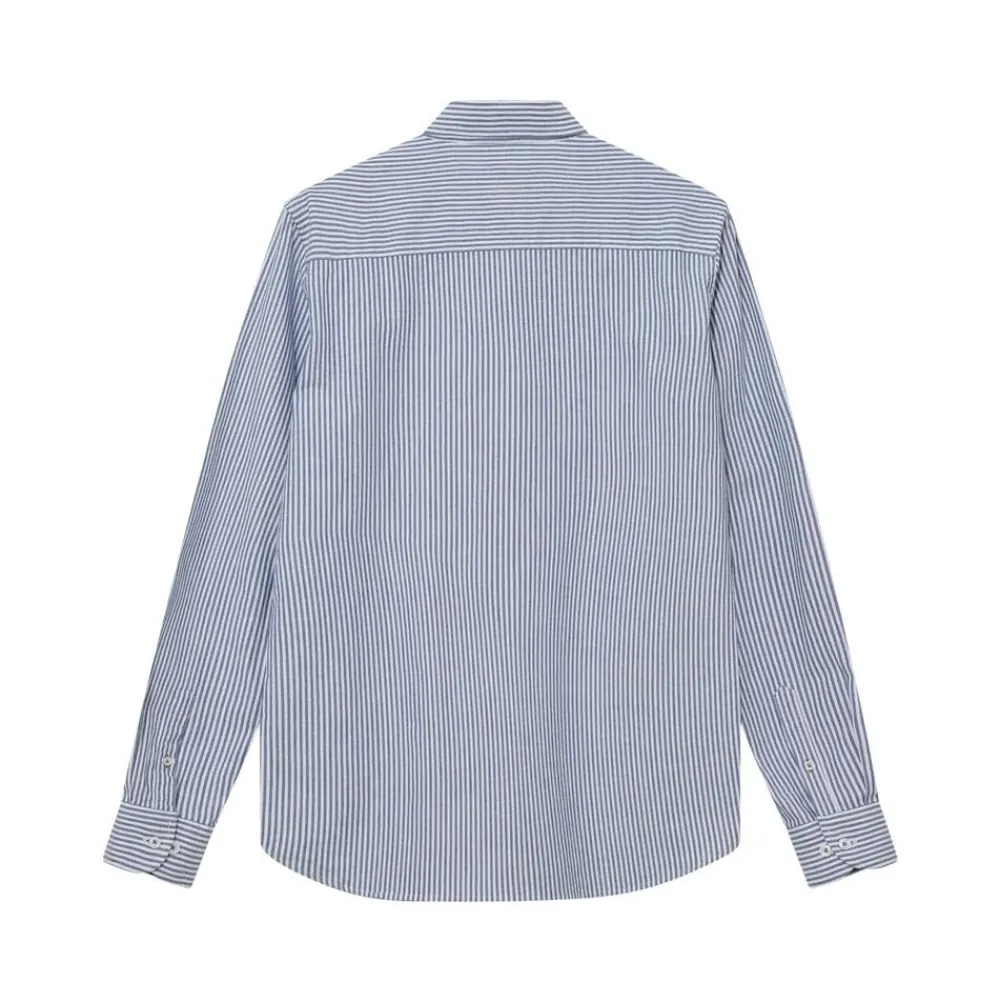 Overdele>Mos Mosh Gallery Marco Oxford Stripe Shirt Light Blue