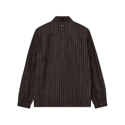 Mos Mosh Gallery Overdele>Matteo Brown Stripe Overshirt Chocolate
