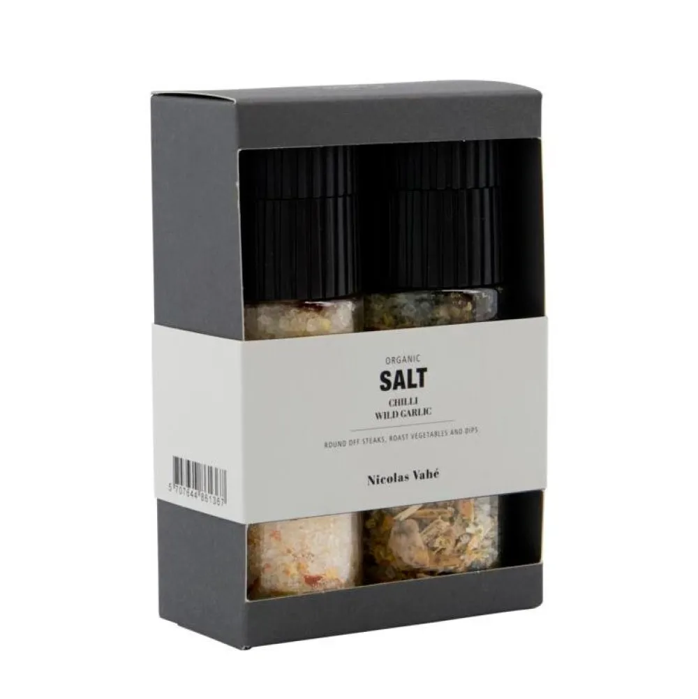 Nicolas Vahé Delikatesser>Gift Box Organic Chili Salt & Wild Garlic