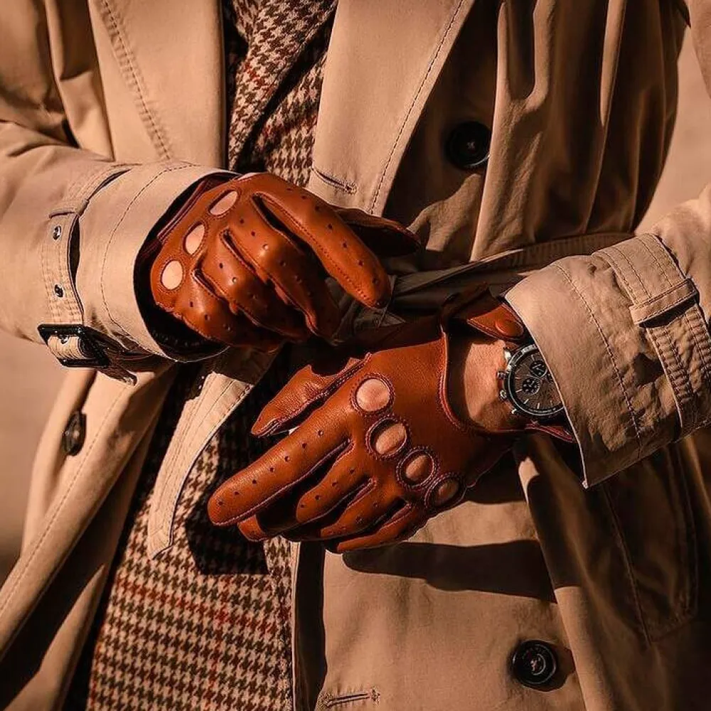 RHANDERS Accessories|Accessories>Frederik Leather Gloves Cognac