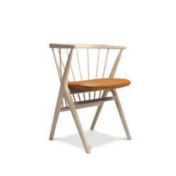 Sibast Furniture Stue|Stole>No 8 Chair Hvidolieret Eg Cognac Brandy Læder