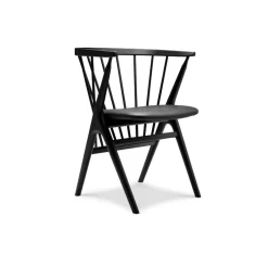 Sibast Furniture Stue|Stole>No 8 Chair Sortlakeret Bøg Sort Saga Læder