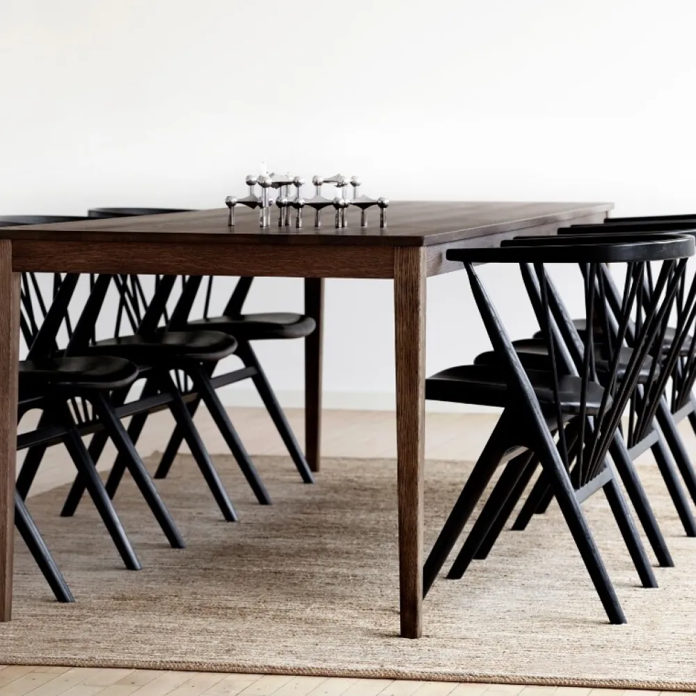 Sibast Furniture Stue|Stole>No 8 Chair Sortlakeret Eg Sort Saga Læder