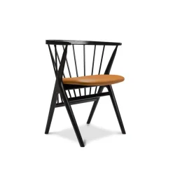 Sibast Furniture Stue|Stole>No 8 Chair Sortlakeret Eg Ultra Brandy Læder