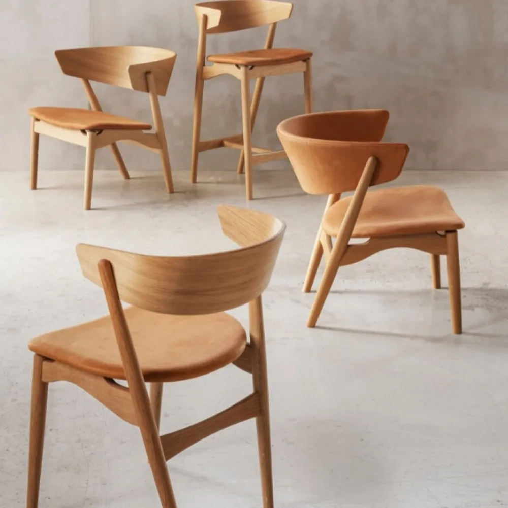 Sibast Furniture Stue|Stole>No 7 Dining Chair Olieret Eg Cognac Dunes Læder