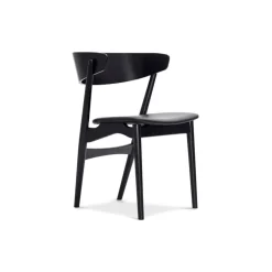 Sibast Furniture Stue|Stole>No 7 Dining Chair Sortlakeret Eg Sort Saga Læder