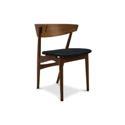 Sibast Furniture Stue|Stole>No 7 Dining Chair Røget Eg Sort Saga Læder