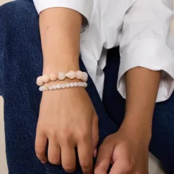 Dame Soï Accessories|Smykker>Krystal Armbånd Chunky Rosa Jade