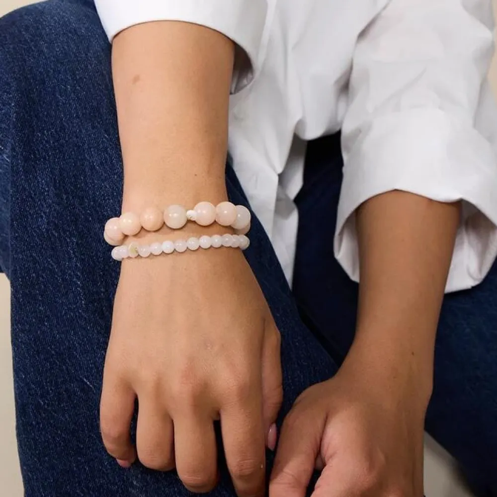 Dame Soï Accessories|Smykker>Krystal Armbånd Chunky Rosa Jade