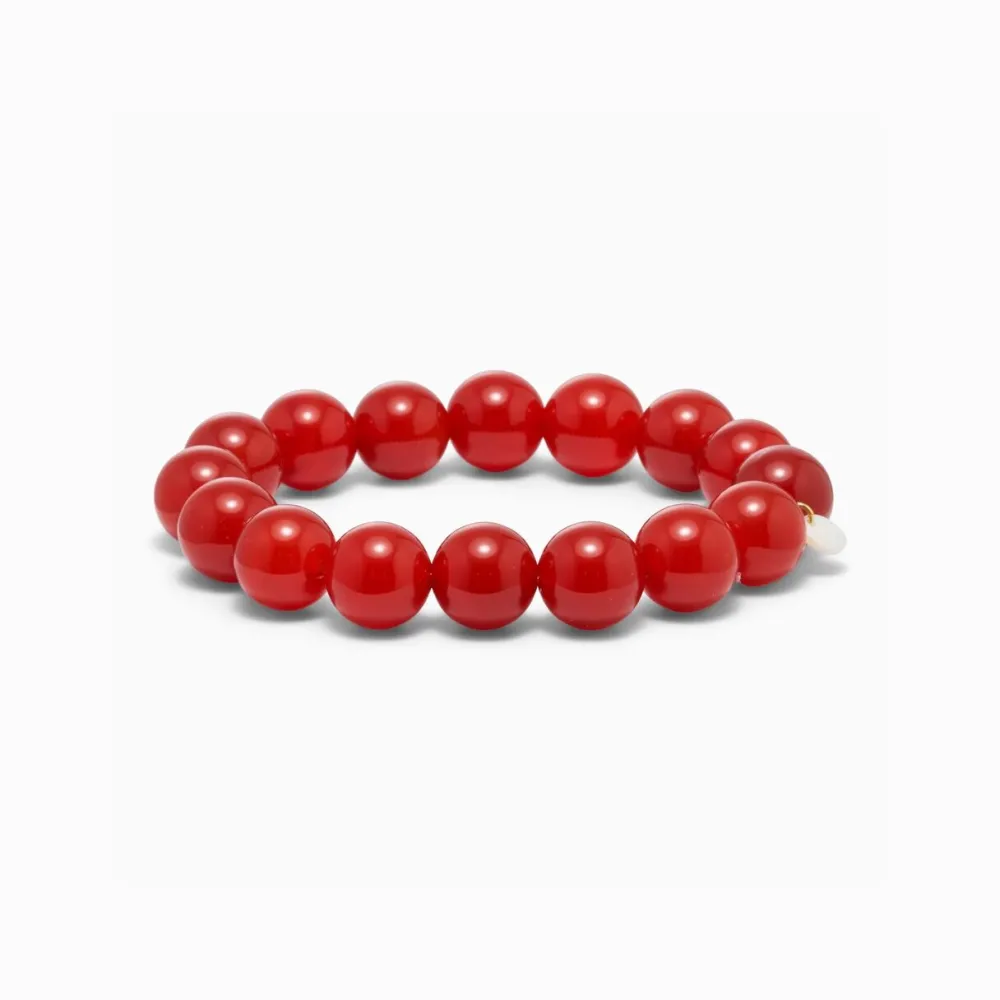Dame Soï Accessories|Smykker>Krystal Armbånd Chunky Rød Jade