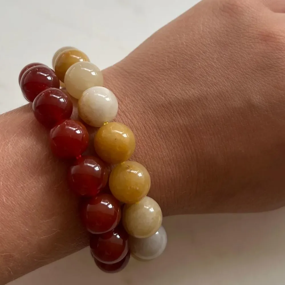 Dame Soï Accessories|Smykker>Krystal Armbånd Chunky Rød Jade