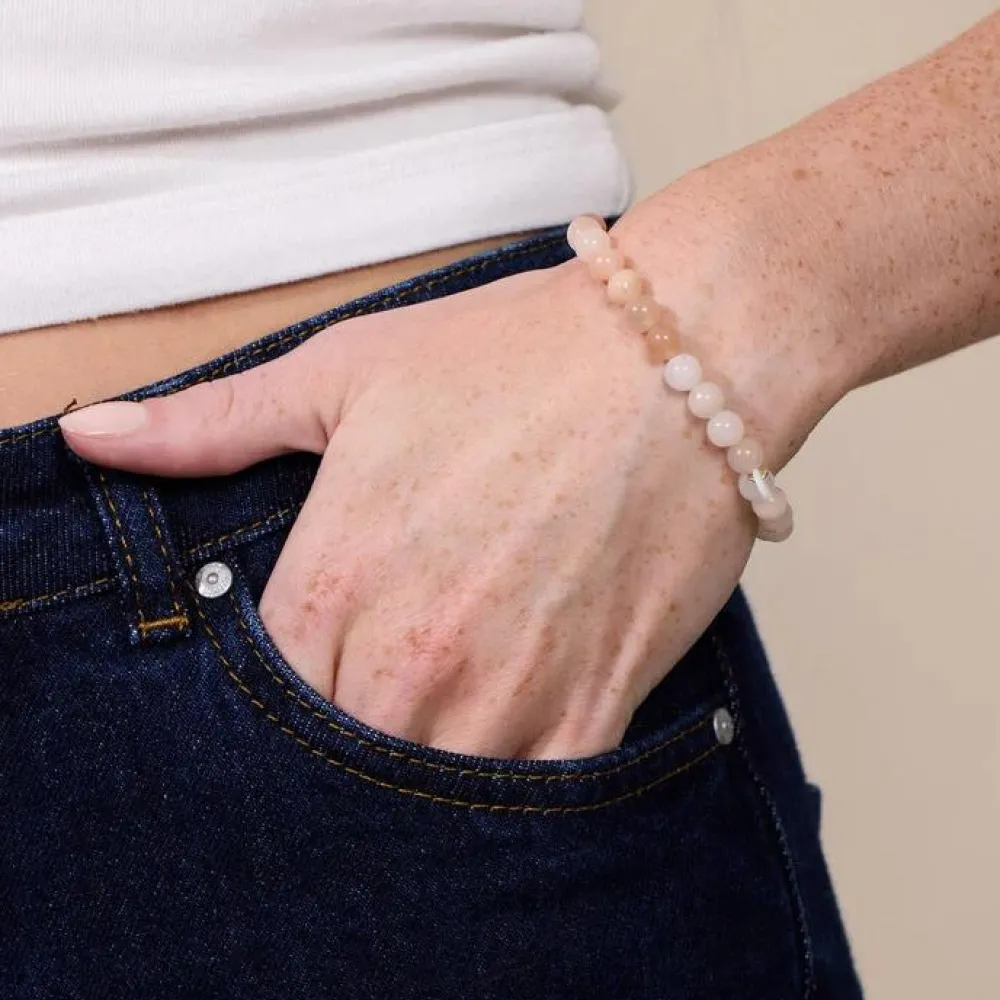 Dame Soï Accessories|Smykker>Krystal Armbånd Rosa Jade Large