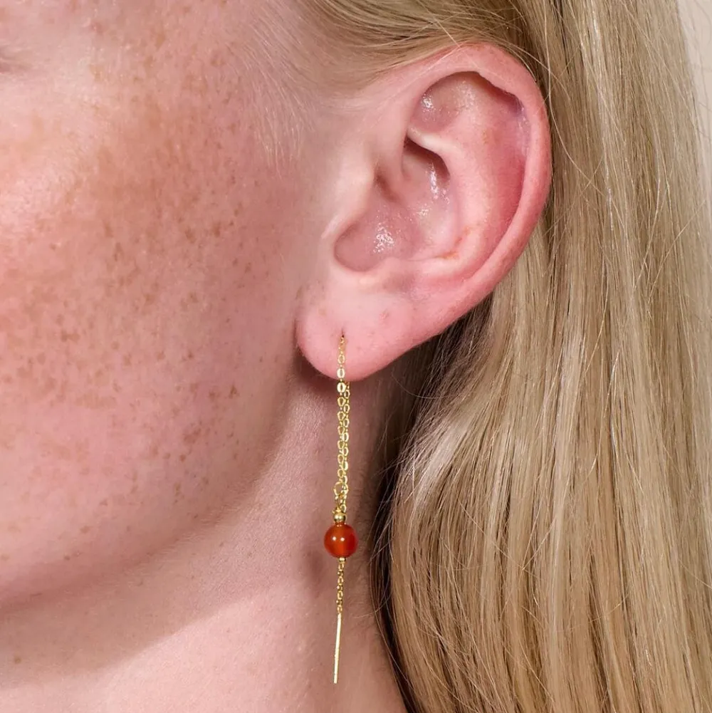 Dame Soï Accessories|Smykker>Krystal Ella Øreringe Rød Jade
