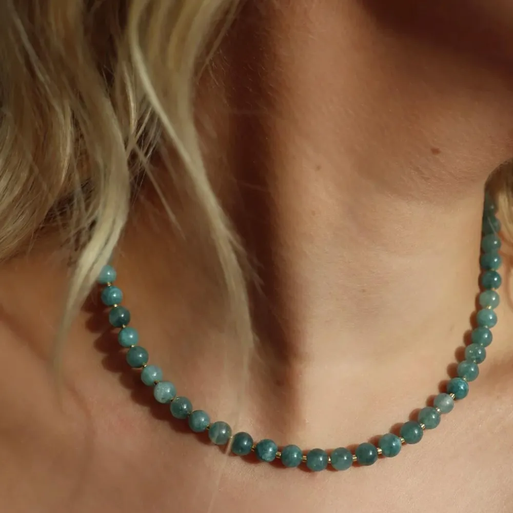 Dame Soï Accessories|Smykker>Krystal Halskæde Aquamarin Jade