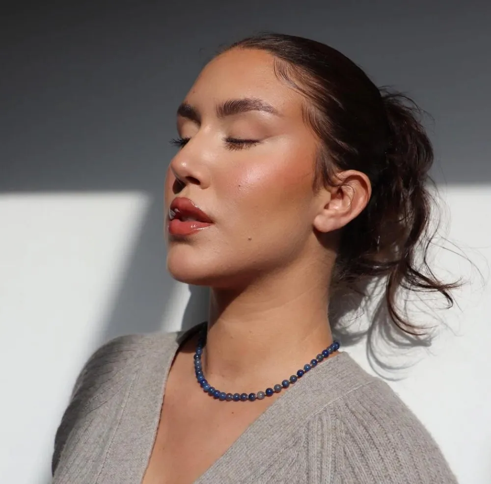 Dame Soï Accessories|Smykker>Krystal Halskæde Blå Jade