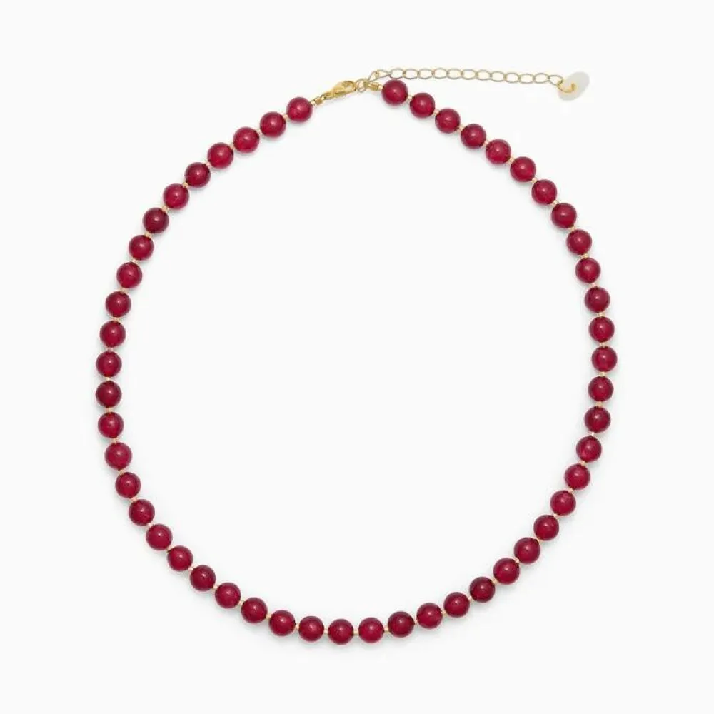 Dame Soï Accessories|Smykker>Krystal Halskæde Rød Jade