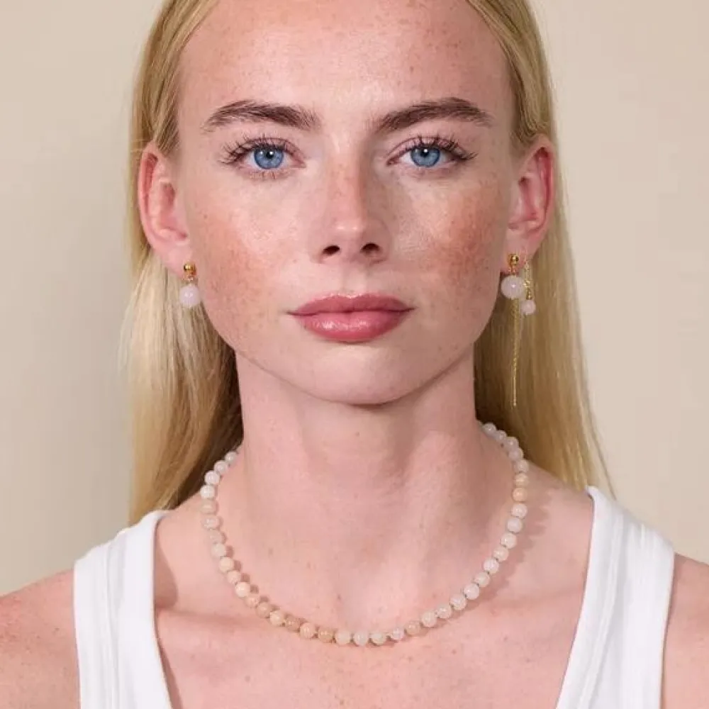 Dame Soï Accessories|Smykker>Krystal Halskæde Rosa Jade