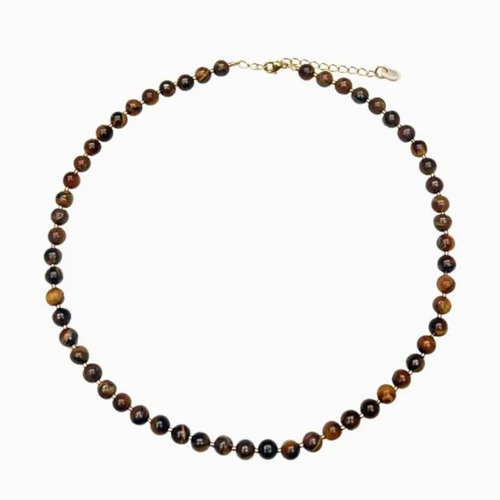 Dame Soï Accessories|Smykker>Krystal Halskæde Tiger Eye