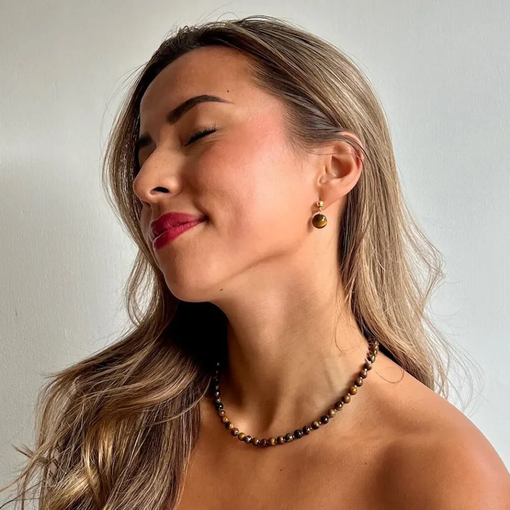 Dame Soï Accessories|Smykker>Krystal Halskæde Tiger Eye