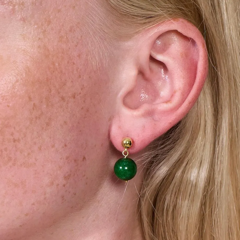 Dame Soï Accessories|Smykker>Krystal Nora Øreringe Grøn Jade