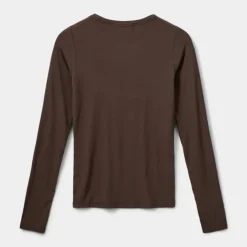 Dame Sofie Schnoor Overdele>Petricia T-Shirt Long Sleeve Brown Fudge