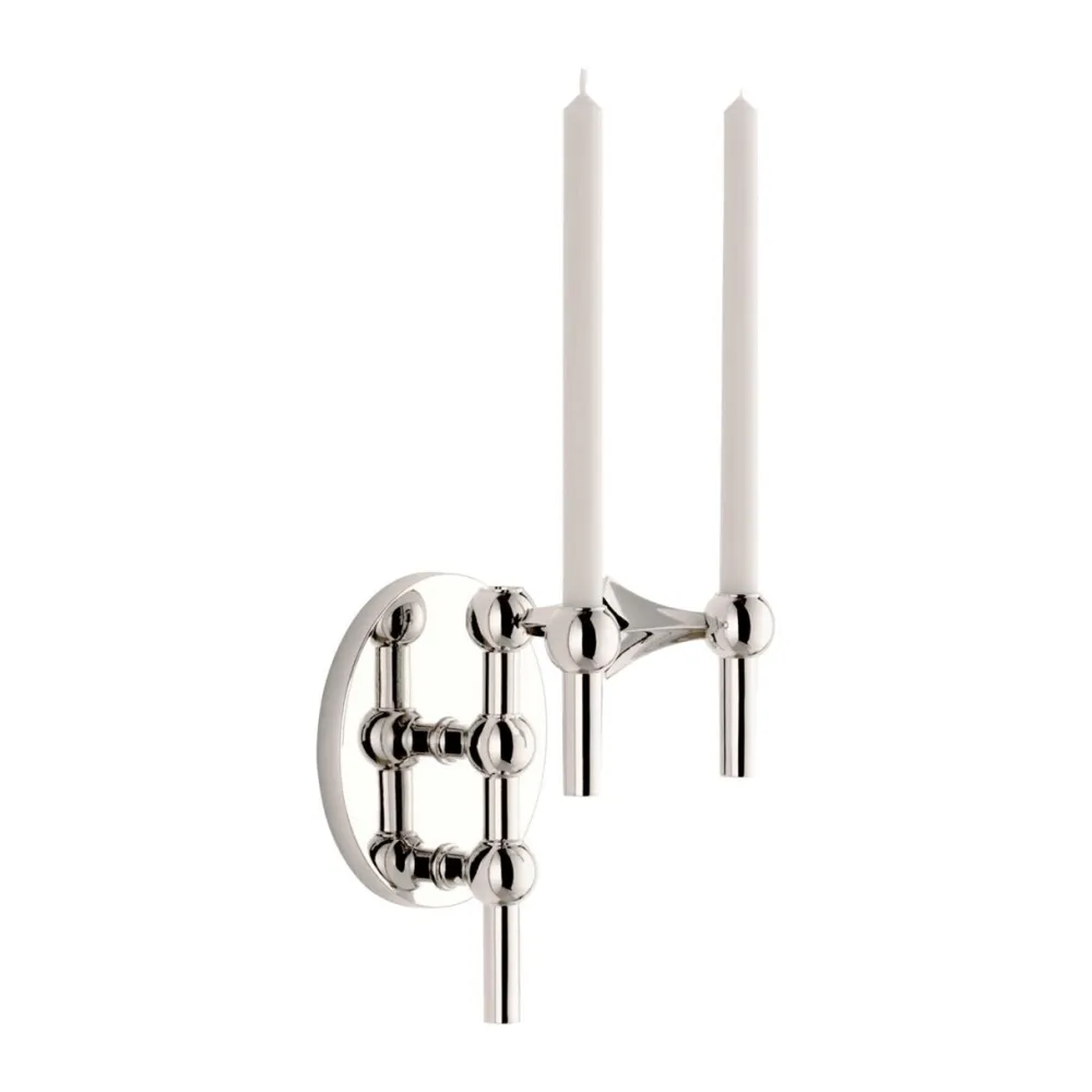 STOFF Lysestager>Nagel Wall Hanger Chrome