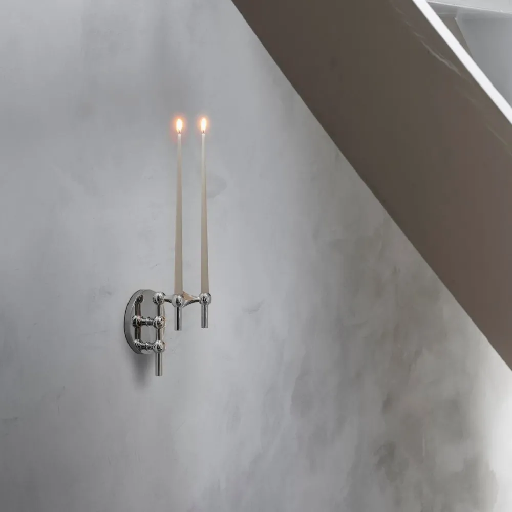 STOFF Lysestager>Nagel Wall Hanger Chrome