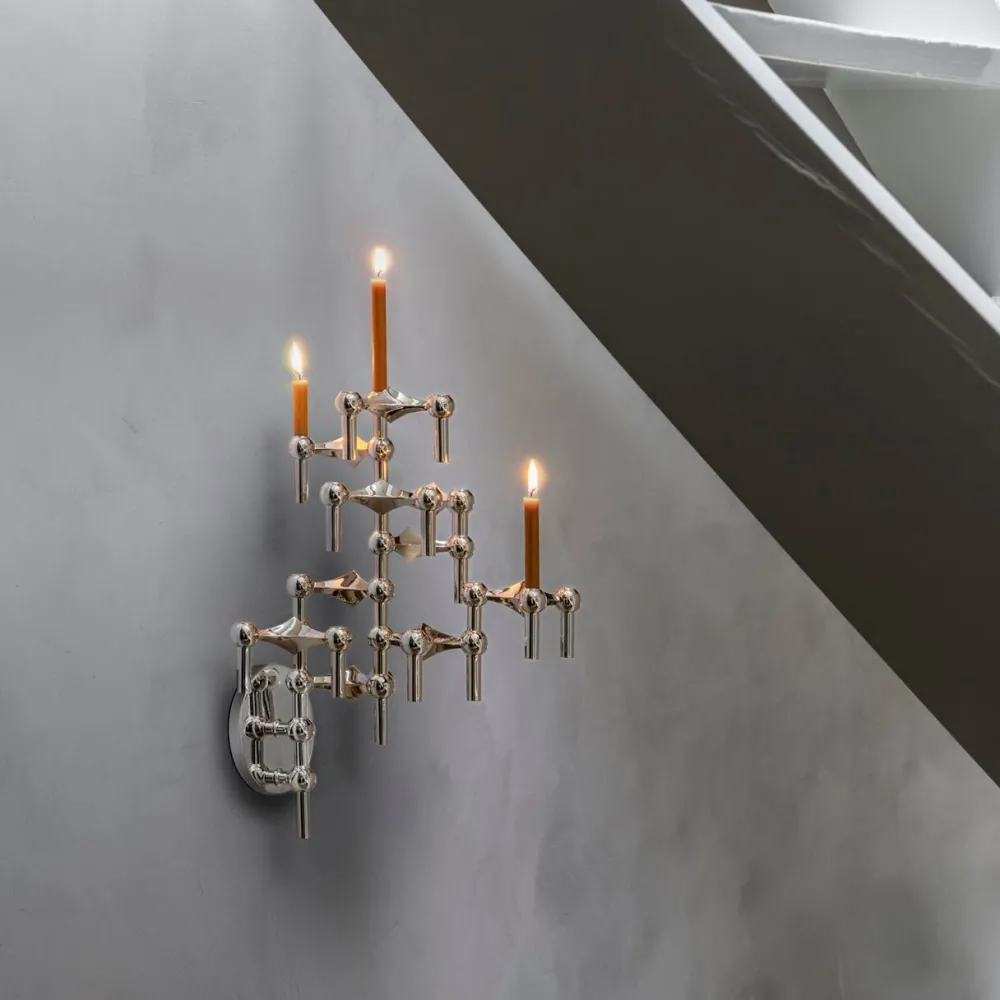 STOFF Lysestager>Nagel Wall Hanger Chrome