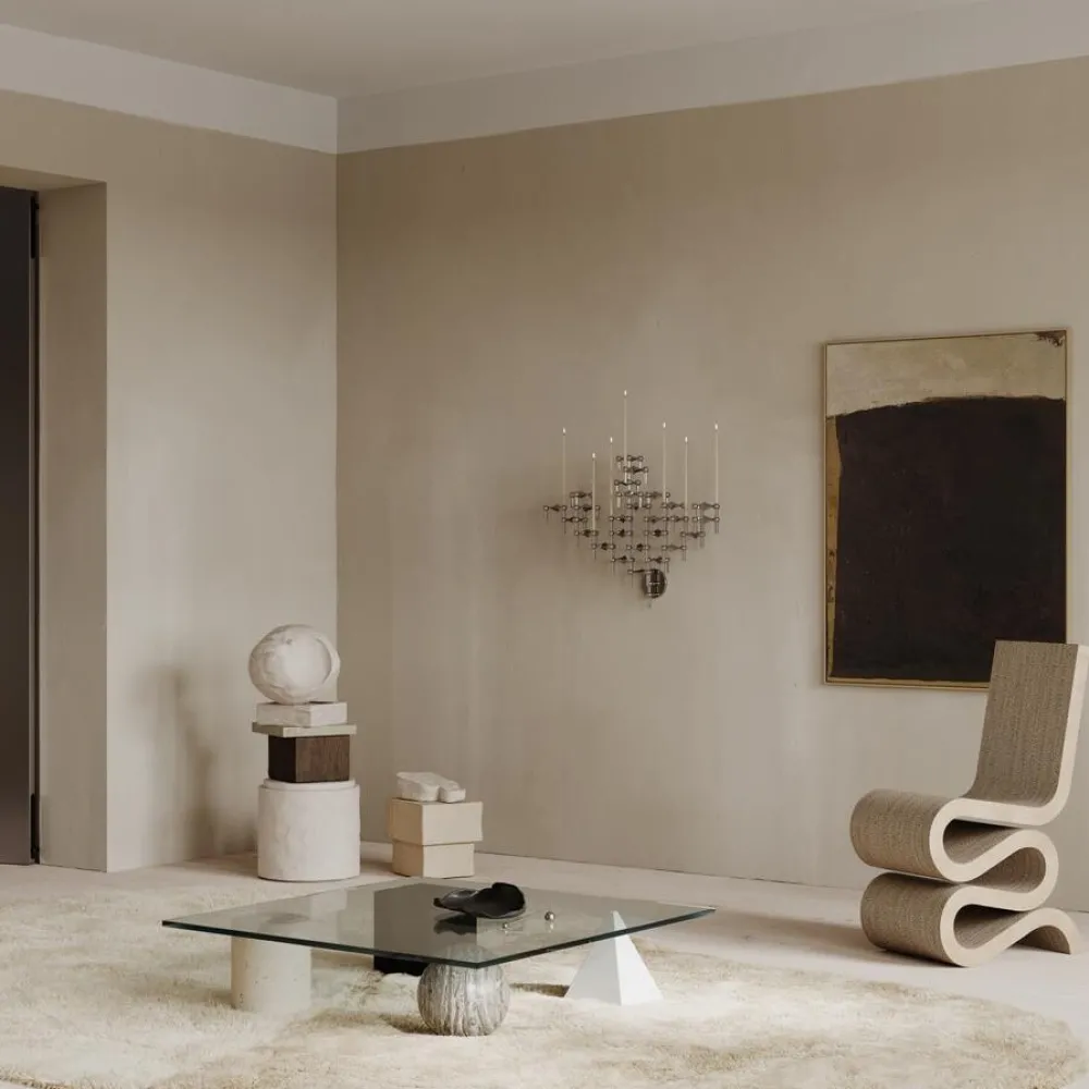 STOFF Lysestager>Nagel Wall Hanger Chrome