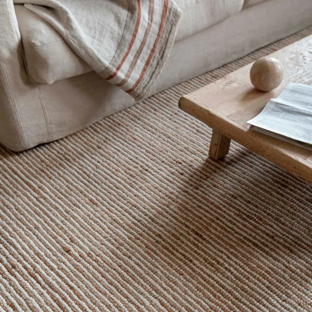 Tell Me More Entré|Tæpper & Måtter>Hemp Wool Stripe Rug Nature 80x200 cm