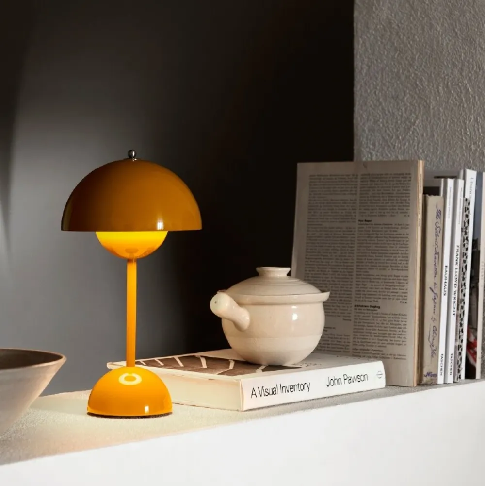 Børn &Tradition Belysning|Bordlamper>Flowerpot Portable Table Lamp VP9 Mustard