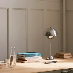 Børn &Tradition Børneværelse|Belysning>Flowerpot Table Lamp VP3 Chrome Plated