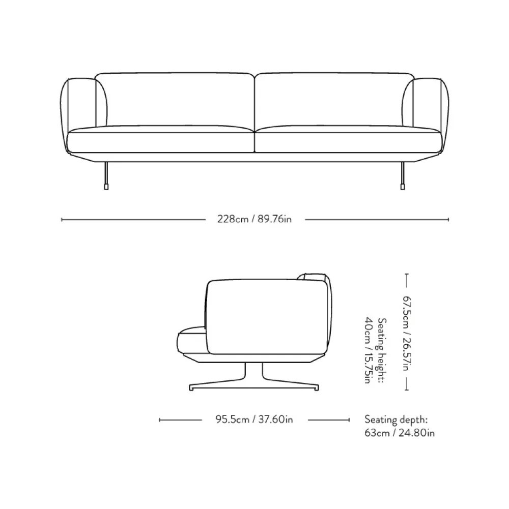 &Tradition Stue|Sofaer>Inland AV23 Sofa Cognac Læder