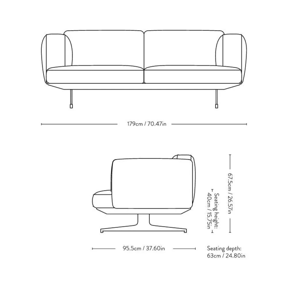 &Tradition Stue|Sofaer>Inland AV22 Sofa Sort Læder