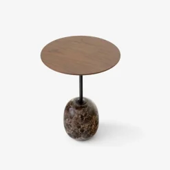 &Tradition Borde>LN8 Lato Bord Warm Black/Valnød Ø40 cm