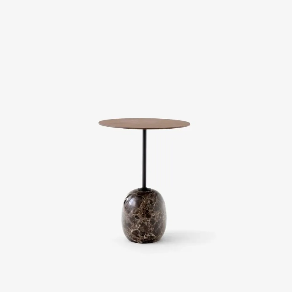 &Tradition Borde>LN8 Lato Bord Warm Black/Valnød Ø40 cm