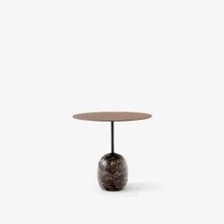 &Tradition Borde>LN9 Lato Bord Warm Black/Valnød Ø50 cm