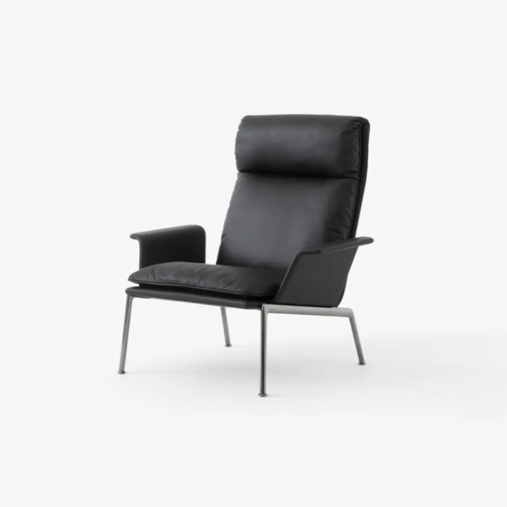 &Tradition Stue|Stole>Muno LN17 Black Noble Leather Dark Chrome Legs