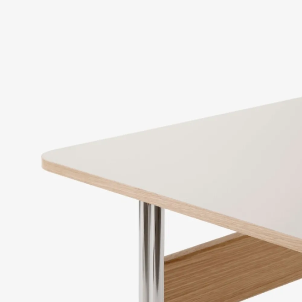 &Tradition Kontor>Pavilion AV16 Mushroom Linoleum Oak Chrome Base