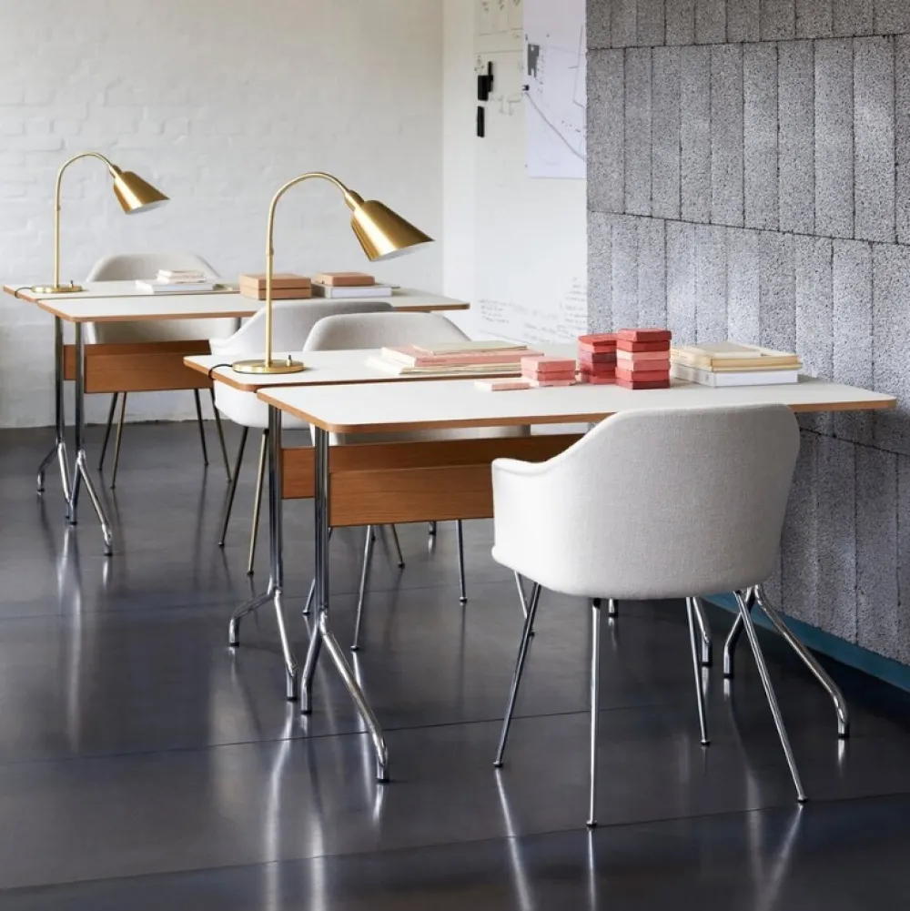&Tradition Kontor>Pavilion AV16 Mushroom Linoleum Oak Chrome Base