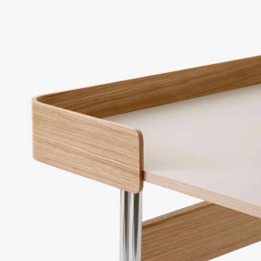 &Tradition Kontor>Pavilion AV17 Mushroom Linoleum Oak Chrome Base