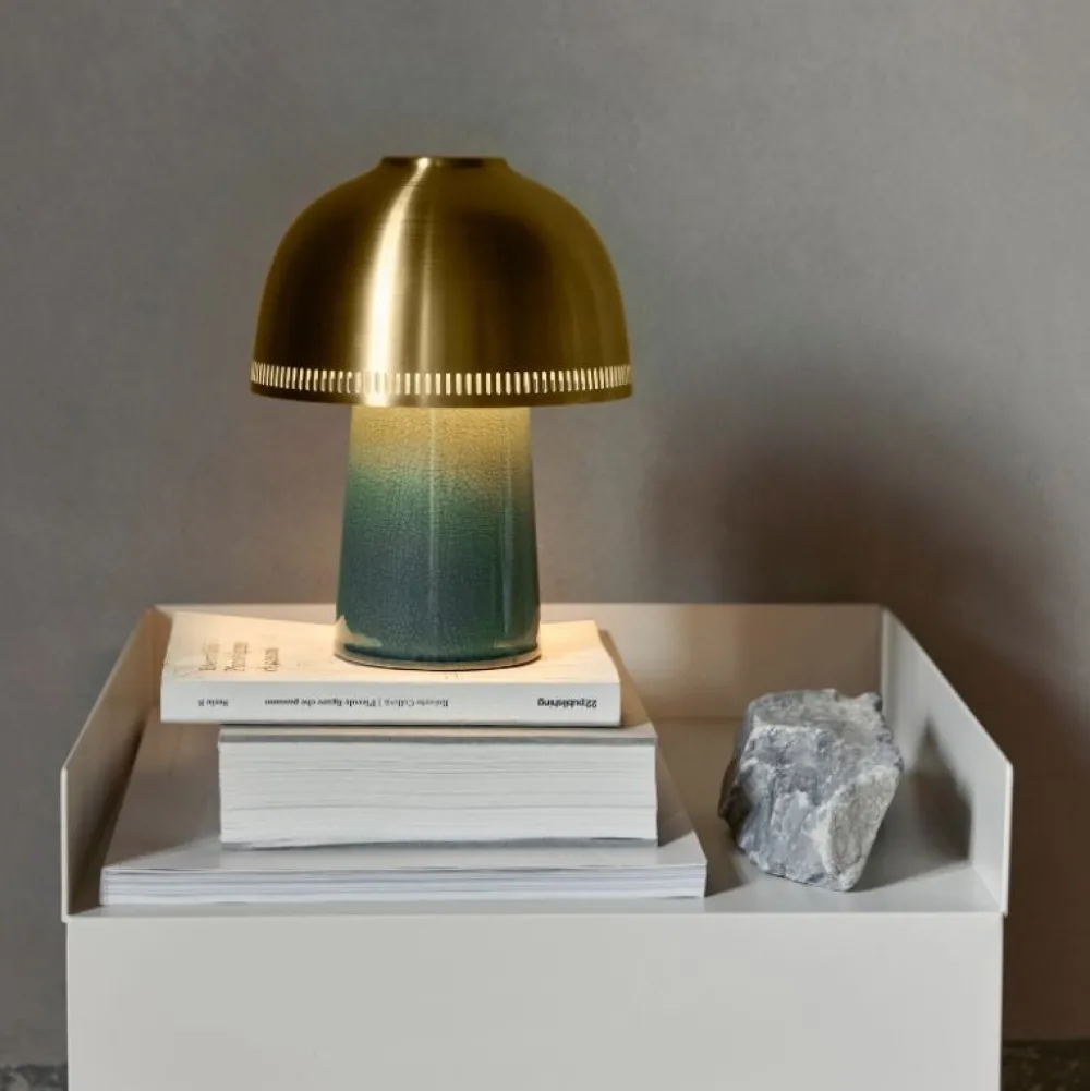 &Tradition Bordlamper|Stue>SH8 Raku Blue Green/Brass