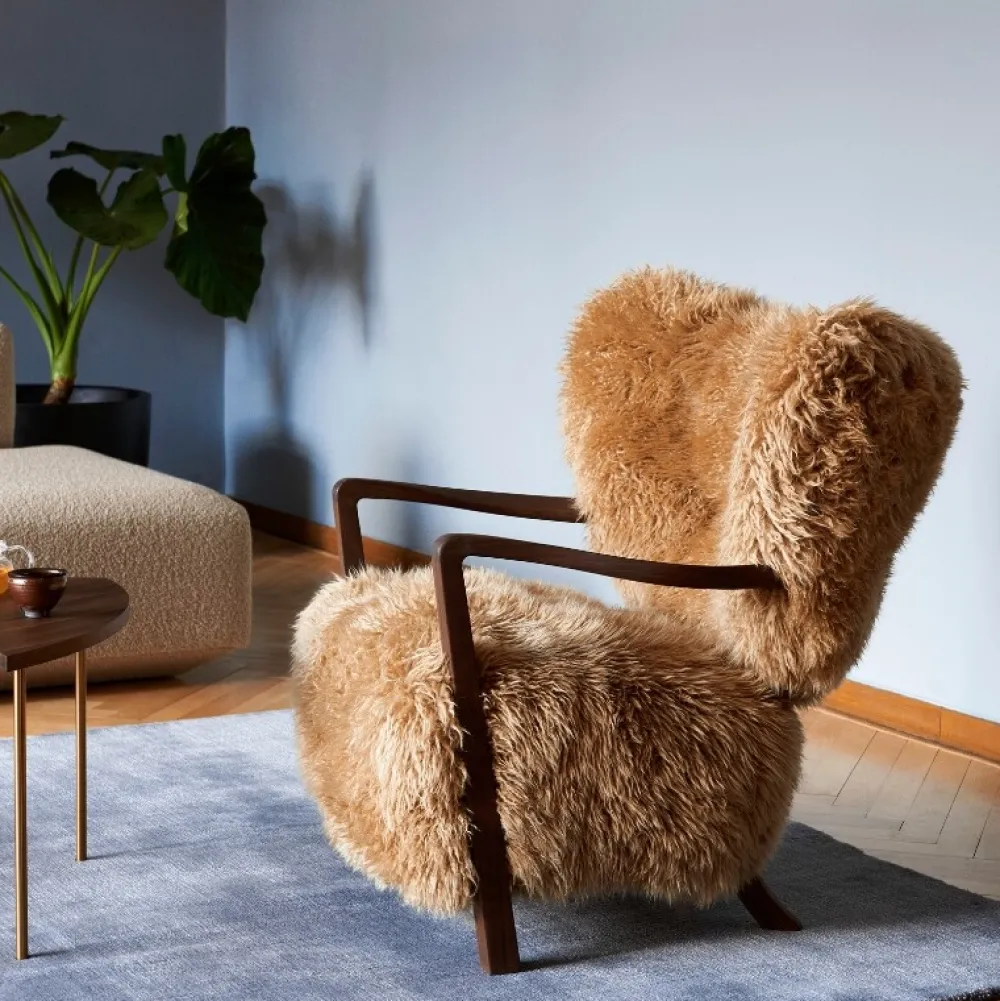 &Tradition Stue|Stole>Wulff ATD2 Honey Sheepskin Oiled Walnut