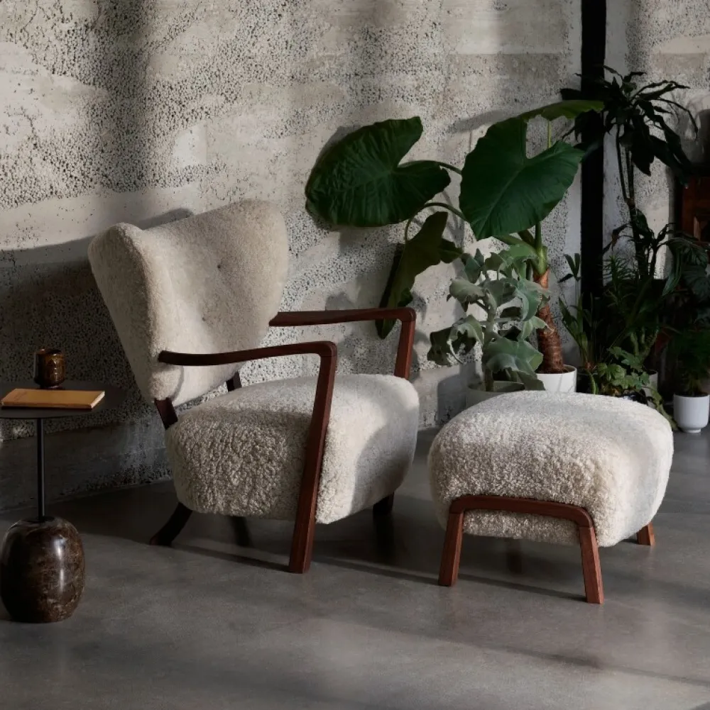 &Tradition Stue|Stole>Wulff ATD2 Moonlight Sheepskin Oiled Walnut